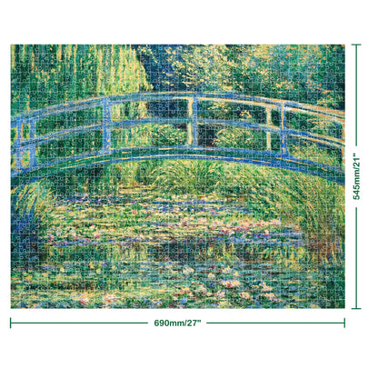 Dim Gray Artist Series 1000 Piece Jigsaw Puzzle - Bridge Water Lilies by Monet Puzzles