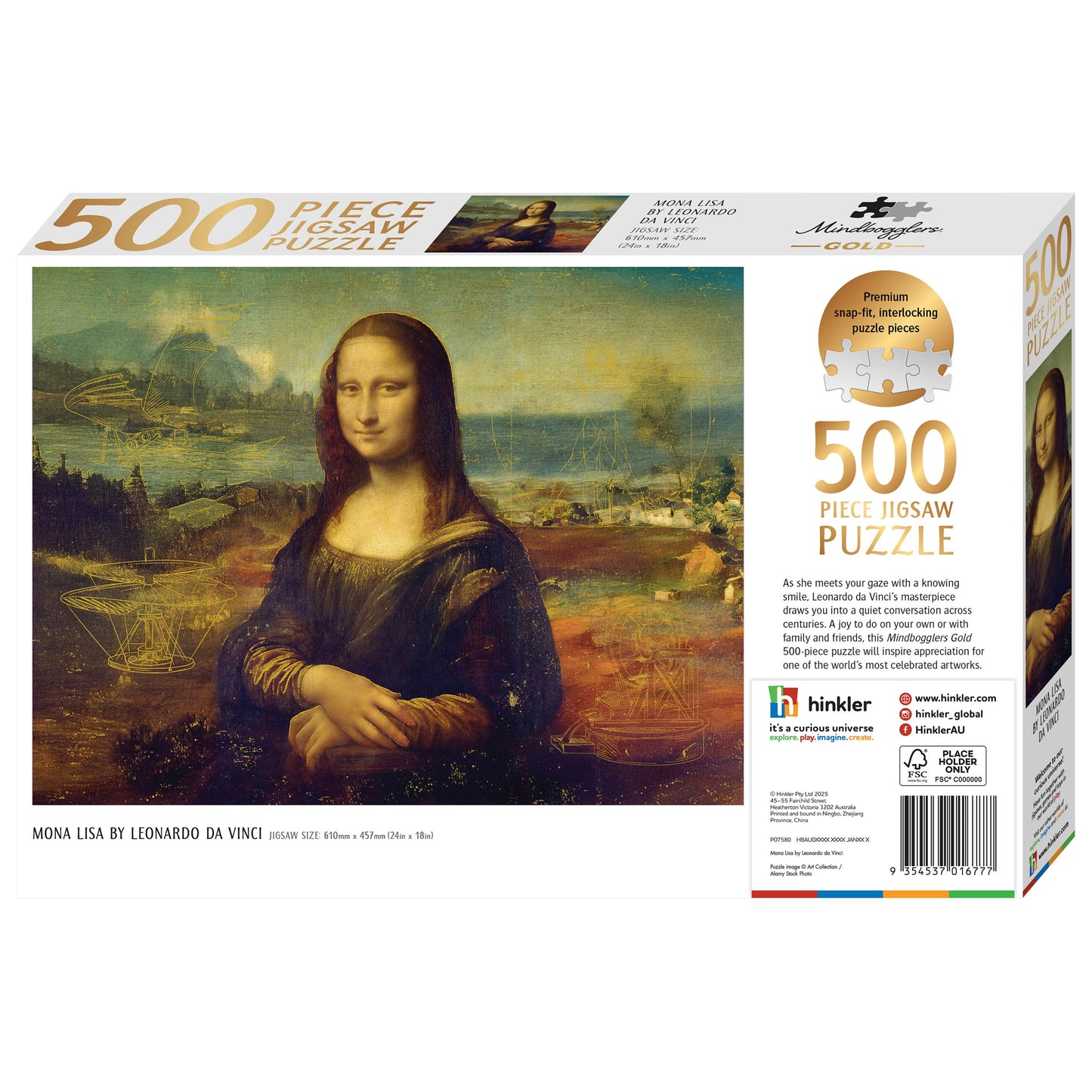 White Smoke Artist Series 500 Piece Jigsaw Puzzle - Mona Lisa by Leonardo Da Vinci Puzzles