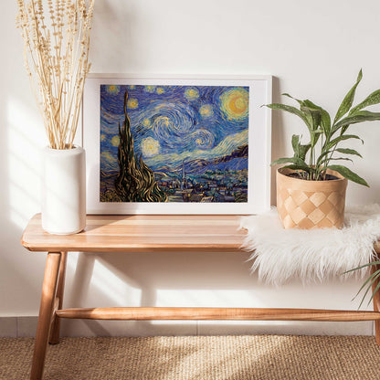 Light Gray Artist Series 1000 Piece Jigsaw Puzzle - Starry Night by Van Gogh Puzzles