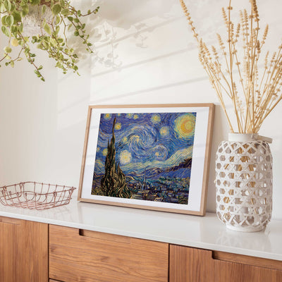 Light Gray Artist Series 1000 Piece Jigsaw Puzzle - Starry Night by Van Gogh Puzzles
