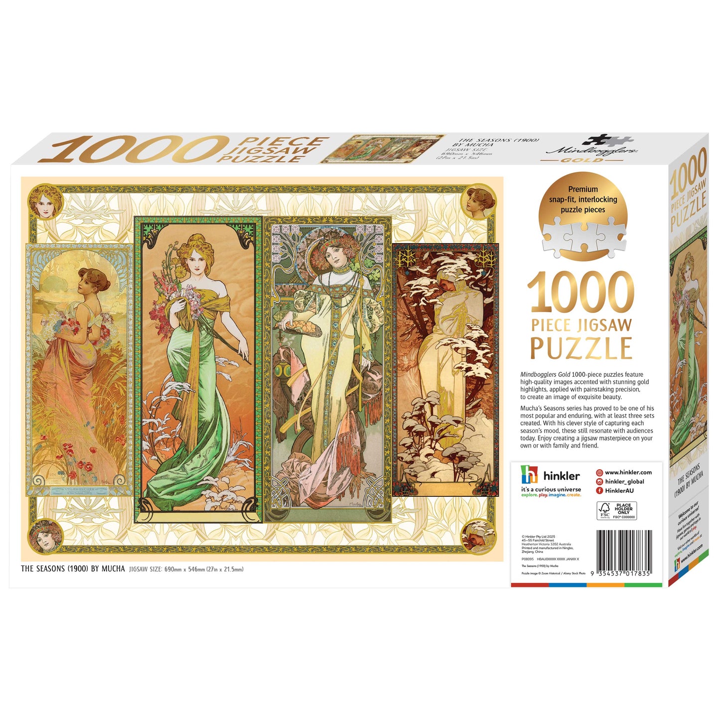 White Smoke Artist Series 1000 Piece Jigsaw Puzzle - The Seasons by Alphonse Mucha Puzzles