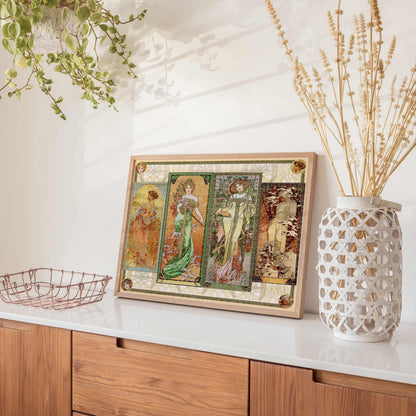 Gray Artist Series 1000 Piece Jigsaw Puzzle - The Seasons by Alphonse Mucha Puzzles