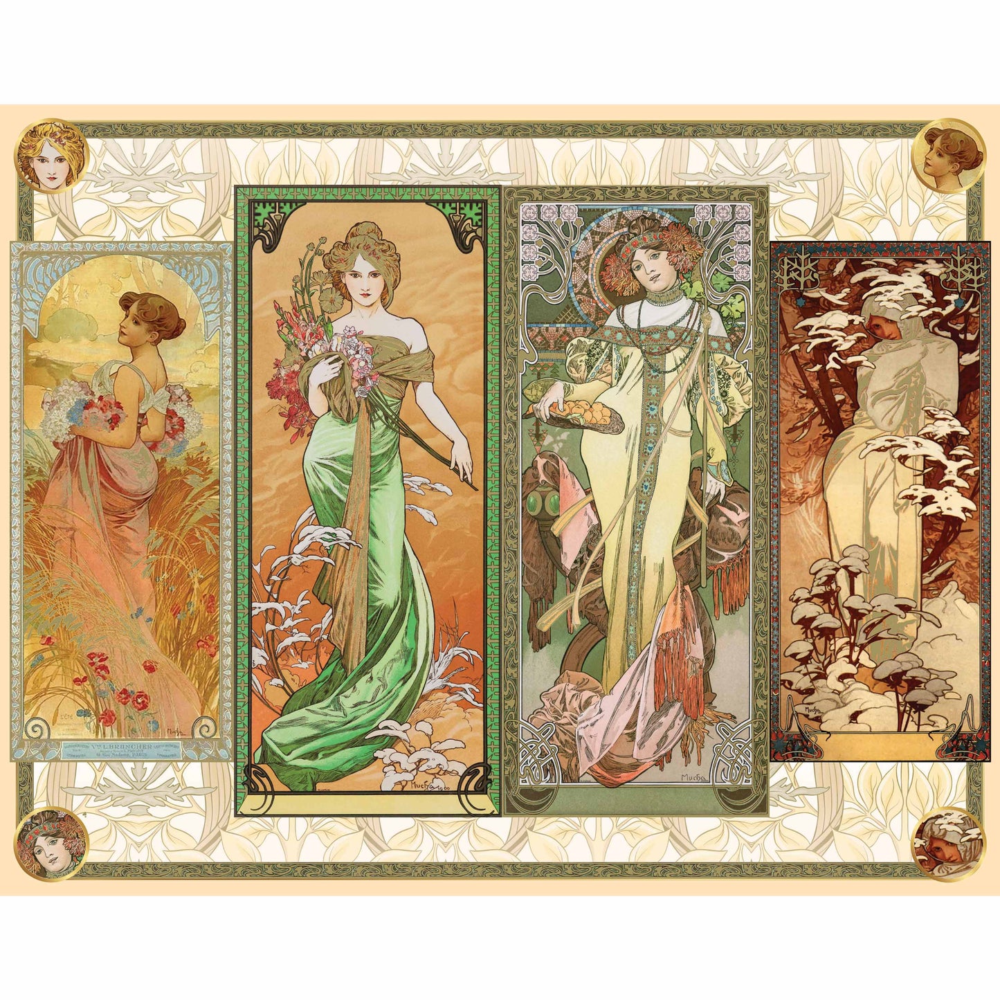Bisque Artist Series 1000 Piece Jigsaw Puzzle - The Seasons by Alphonse Mucha Puzzles
