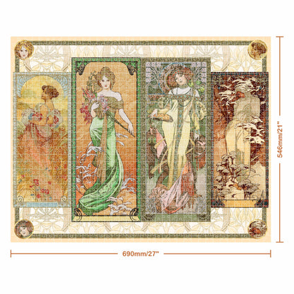 Seashell Artist Series 1000 Piece Jigsaw Puzzle - The Seasons by Alphonse Mucha Puzzles