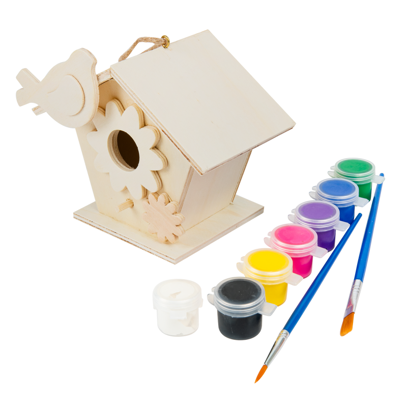 Light Gray Art Star Paint Your Own Wooden Birdhouse Kids Craft Kits
