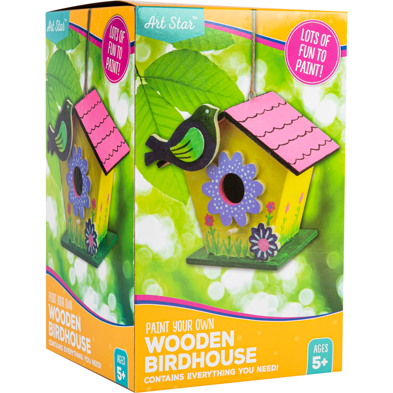 Goldenrod Art Star Paint Your Own Wooden Birdhouse Kids Craft Kits