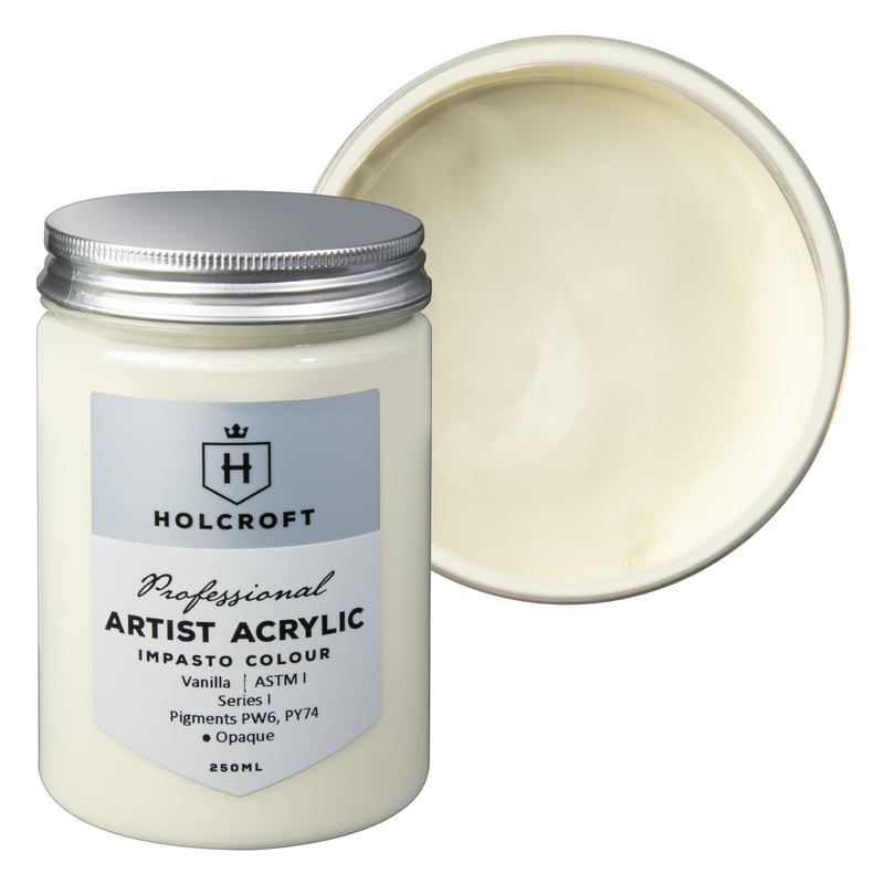 Light Gray Holcroft Professional Acrylic Impasto Paint Vanilla 250ml Acrylic Paints