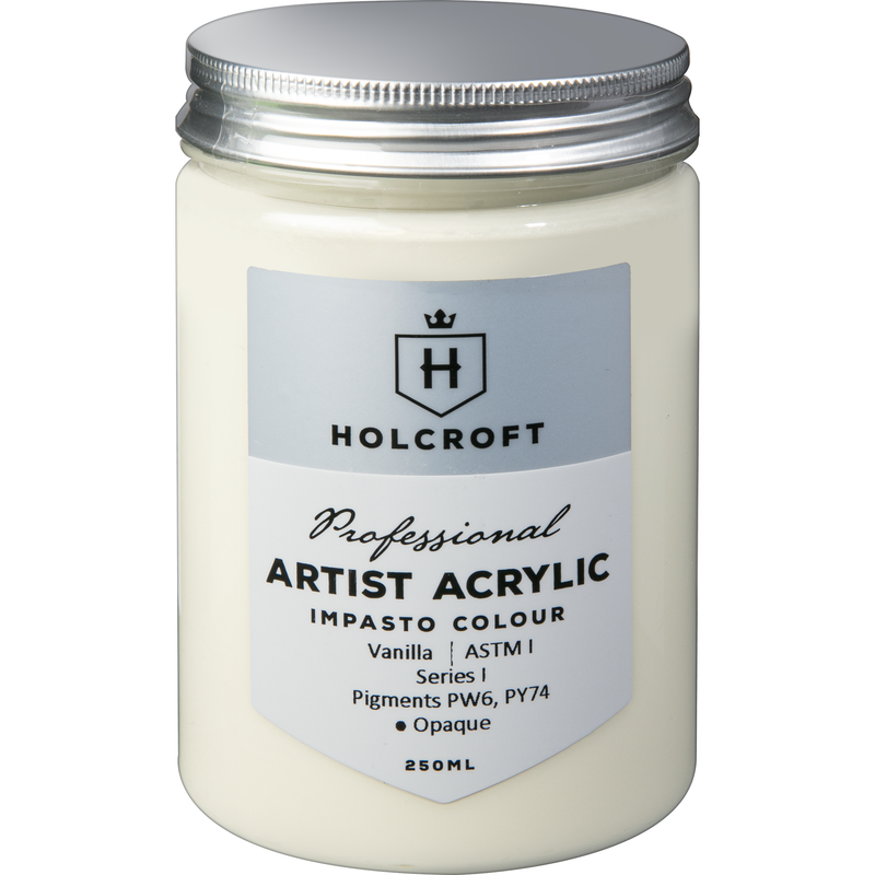 Light Gray Holcroft Professional Acrylic Impasto Paint Vanilla 250ml Acrylic Paints
