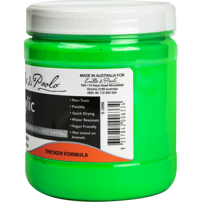 Lime Green Eraldo UV Glow (Neon) Acrylic Paint 500ml Green Acrylic Paints