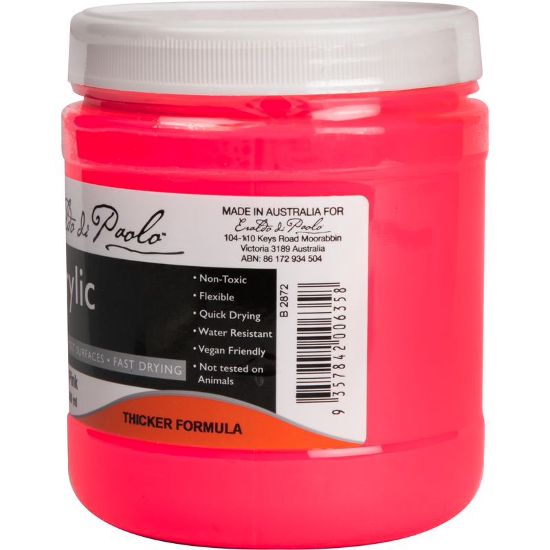 Tomato Eraldo UV Glow (Neon) Acrylic Paint 500ml Pink Acrylic Paints