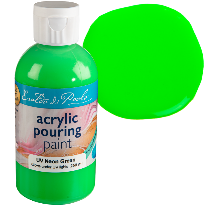 Gray Eraldo UV Glow (Neon) Pouring Paint 250ml Green Acrylic Paints