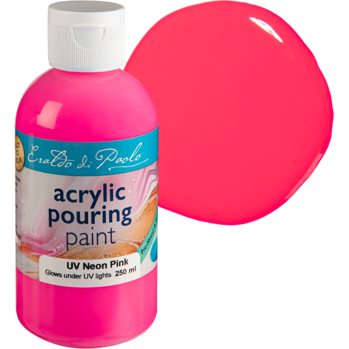 Tomato Eraldo UV Glow (Neon) Pouring Paint 250ml Pink Acrylic Paints