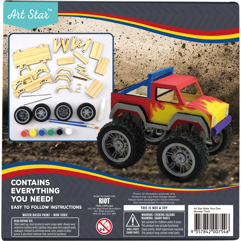 Dark Slate Gray Art Star Build and Paint Your Own Monster Truck Kids Craft Kits