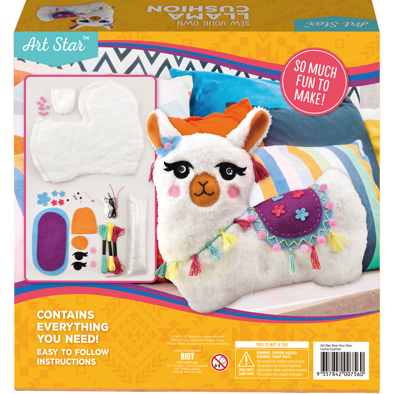 Light Gray Art Star Sew Your Own Llama Cushion Kids Craft Kits