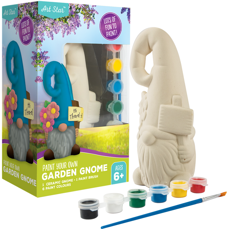 Gray Art Star Paint Your Own Ceramic Garden Gnome Kids Craft Kits