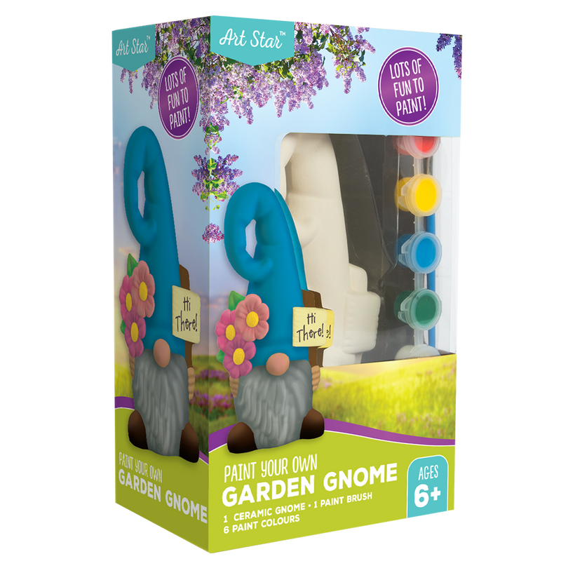 Gray Art Star Paint Your Own Ceramic Garden Gnome Kids Craft Kits