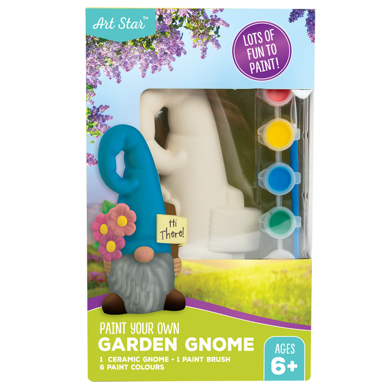 Gray Art Star Paint Your Own Ceramic Garden Gnome Kids Craft Kits