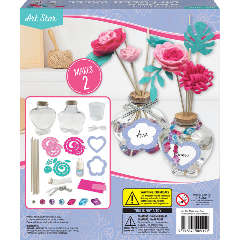 Light Gray Art Star Make Your Own Aroma Diffuser Vases (Makes 2) Kids Craft Kits