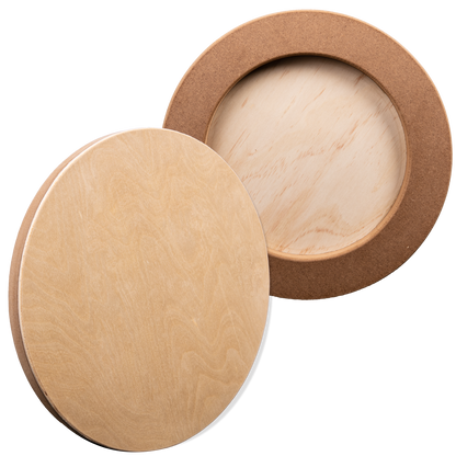Tan The Art Studio Round Wooden Panel 30cm Diameter 20mm Deep Canvas and Painting Surfaces