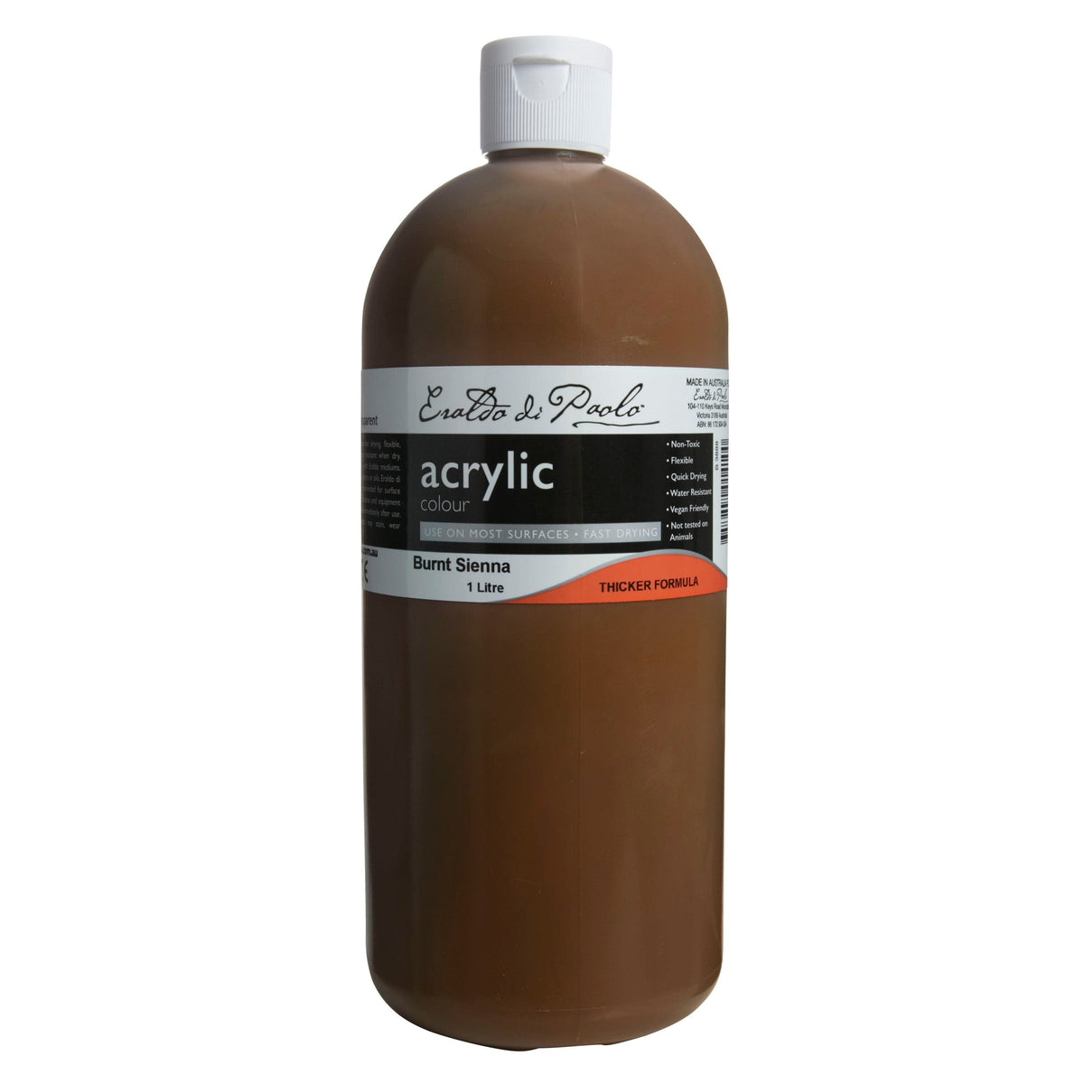 White Smoke Eraldo di Paolo Acrylic Paint, Burnt Sienna, 1L Acrylic Paints