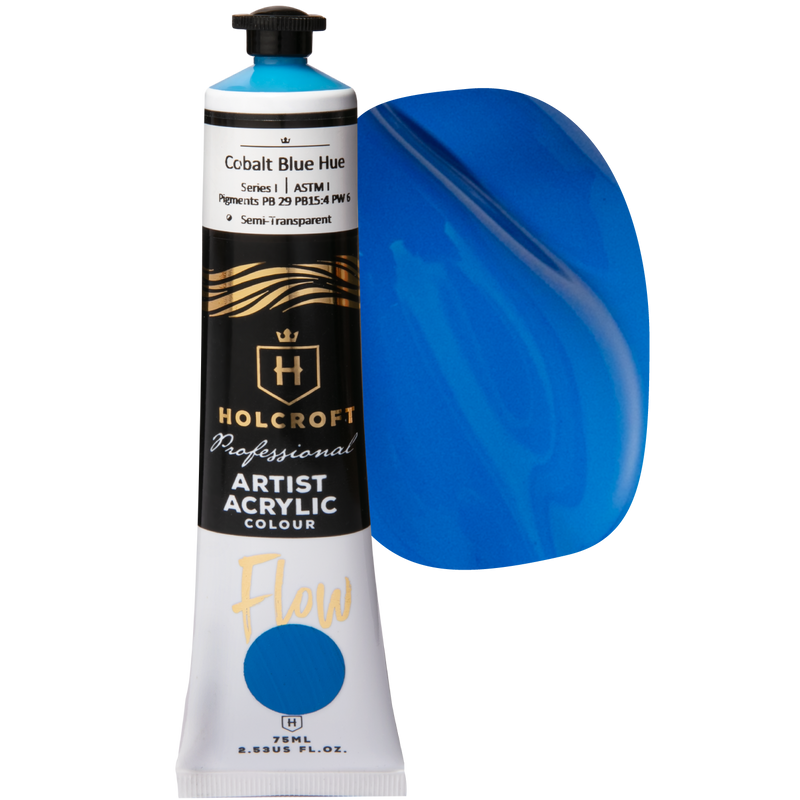 Light Gray Holcroft Professional Acrylic Flow Paint 75ml Cobalt Blue Hue Series 1 Acrylic Paints