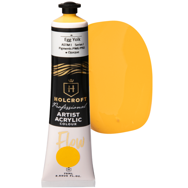 Black Holcroft Professional Acrylic Flow Paint 75ml Egg Yolk Series 1 Acrylic Paints