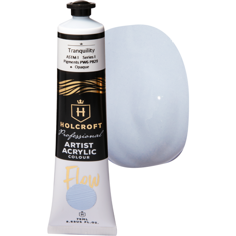 Light Gray Holcroft Professional Acrylic Flow Paint 75ml Tranquility Series 1 Acrylic Paints