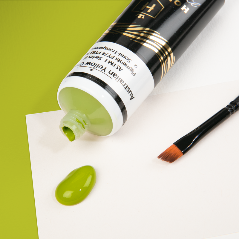 Yellow Green Holcroft Professional Acrylic Flow Paint 75ml Australian Yellow Green Series 3 Acrylic Paints