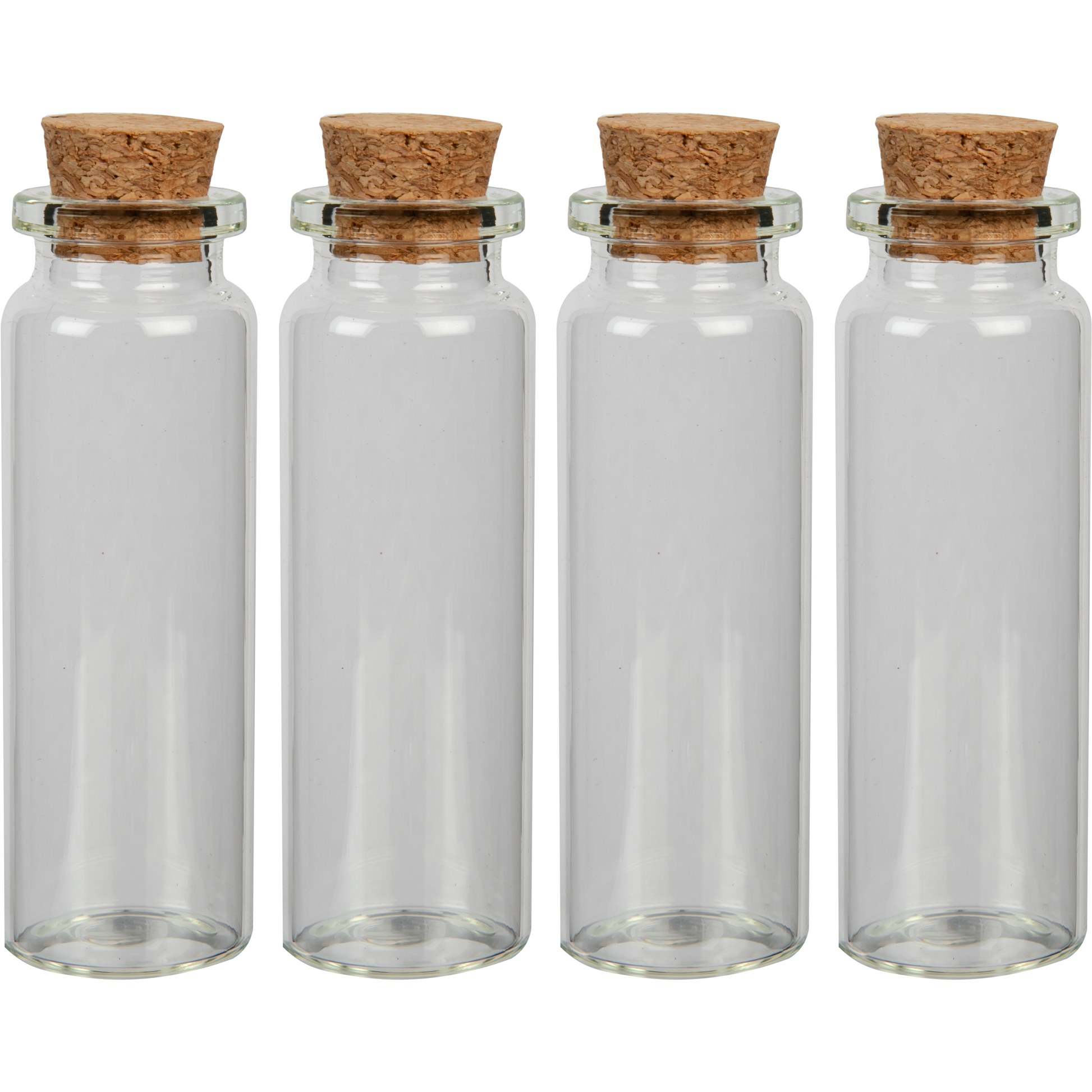 Gray Urban Crafter Glass Bottle with Cork Stopper 22x65mm (4 Pieces) Craft Storage