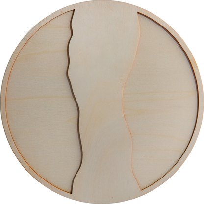 Dark Gray Urban Crafter Round Plywood Panel for Resin Art 25 x 25x 0.6cm Woodcraft