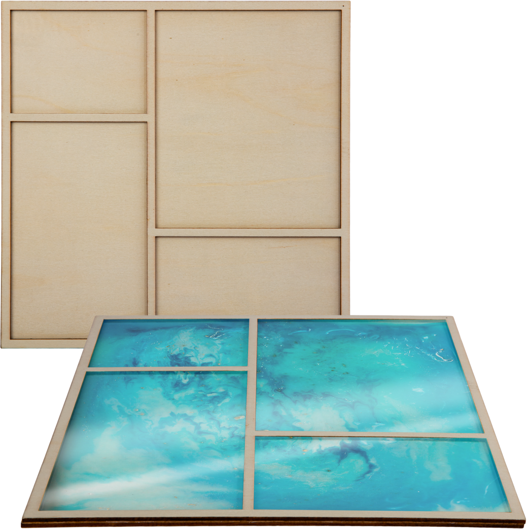 Gray Urban Crafter Square Plywood Panel for Resin Art 25 x 25 x 0.6cm Panels