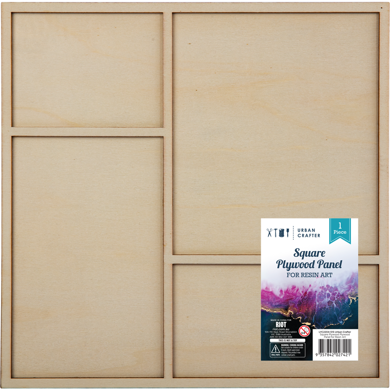 Tan Urban Crafter Square Plywood Panel for Resin Art 25 x 25 x 0.6cm Woodcraft