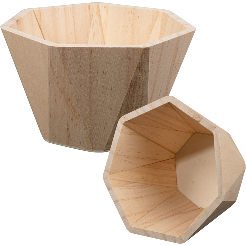 Rosy Brown Urban Crafter Geometric Shaped Pine and Plywood Decorative Bowl 15 x 15 x 10cm Woodcraft