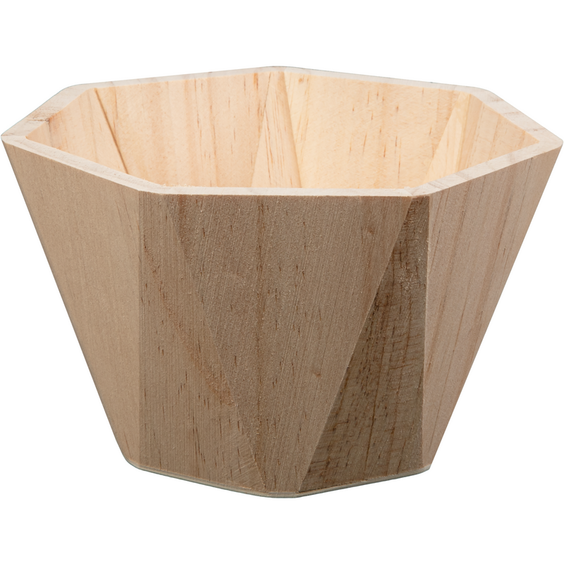 Dim Gray Urban Crafter Geometric Shaped Pine and Plywood Decorative Bowl 15 x 15 x 10cm Woodcraft