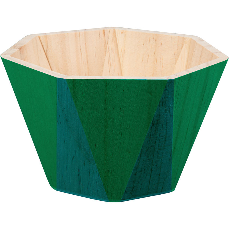 Wheat Urban Crafter Geometric Shaped Pine and Plywood Decorative Bowl 15 x 15 x 10cm Woodcraft