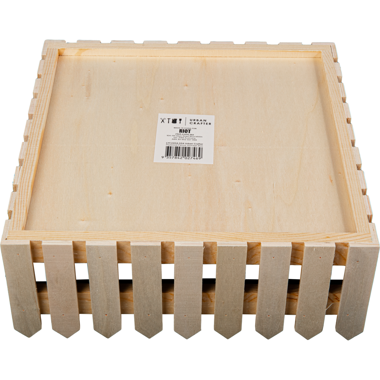 Tan Urban Crafter Plywood Fence Storage Box 22.7 x 22.7 x 8.5cm Boxes