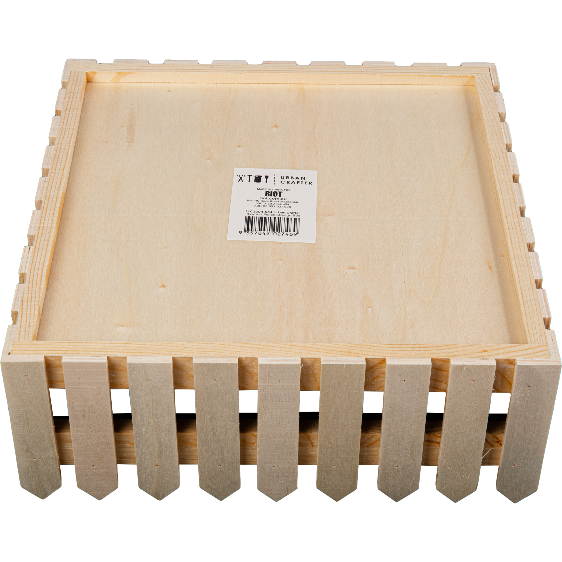 Tan Urban Crafter Plywood Fence Storage Box 22.7 x 22.7 x 8.5cm Boxes