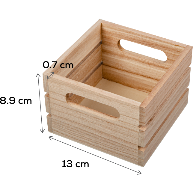 Rosy Brown Urban Crafter Paulowina Square Storage Crate 13 x 13 x 9cm Woodcraft
