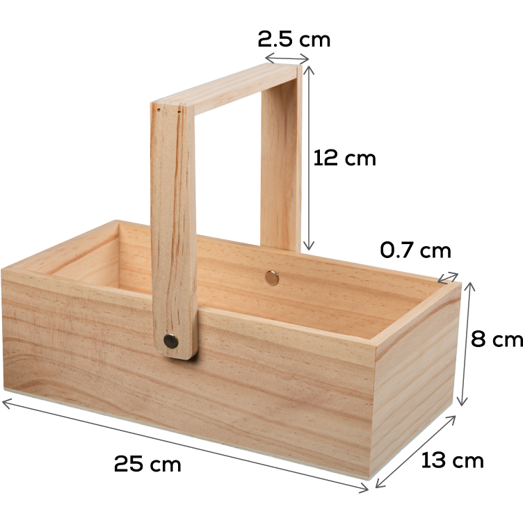 Tan Urban Crafter Plywood Storage Box with Moveable Handle 25 x 13 x 20cm Woodcraft