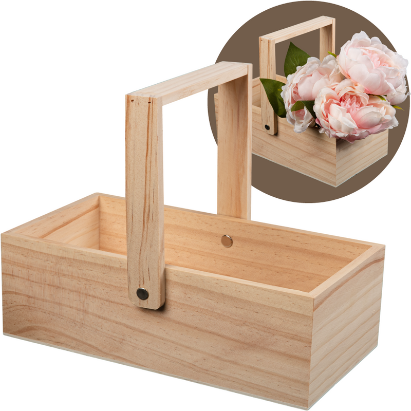 Rosy Brown Urban Crafter Plywood Storage Box with Moveable Handle 25 x 13 x 20cm Woodcraft