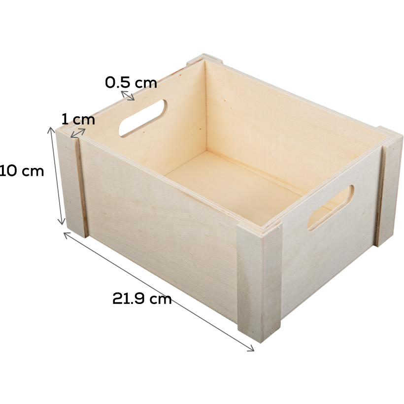Gray Urban Crafter Plywood Full Panel Storage Crate 22 x 18 x 10cm Boxes