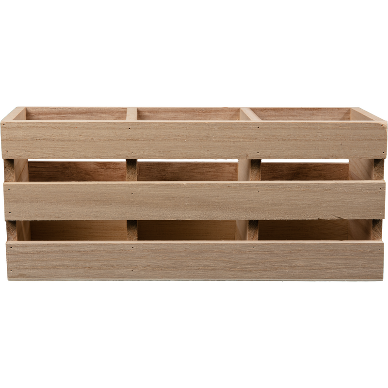 Rosy Brown Urban Crafter Plywood Storage Crate with Three Compartments 25.7 x 9.7 x 10.8cm Woodcraft