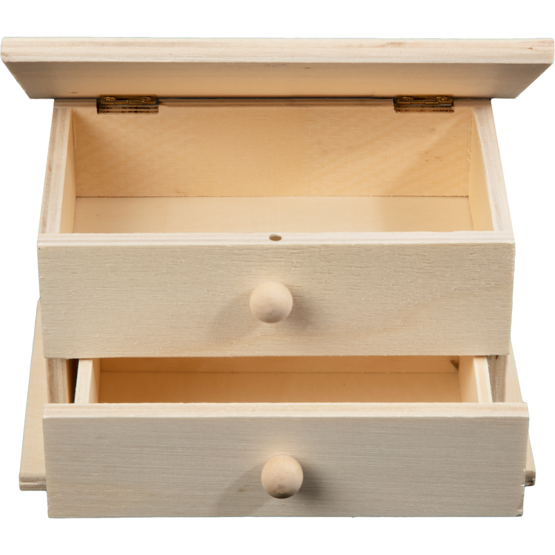 Tan Urban Crafter Plywood Jewellery Box with Flip Open Lid and Single Drawer 15 x 9.5 x 10cm Woodcraft