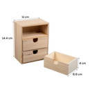 Tan Urban Crafter Plywood and Pine Three Drawer Storage Box 11 x 17 x 14.5cm Boxes