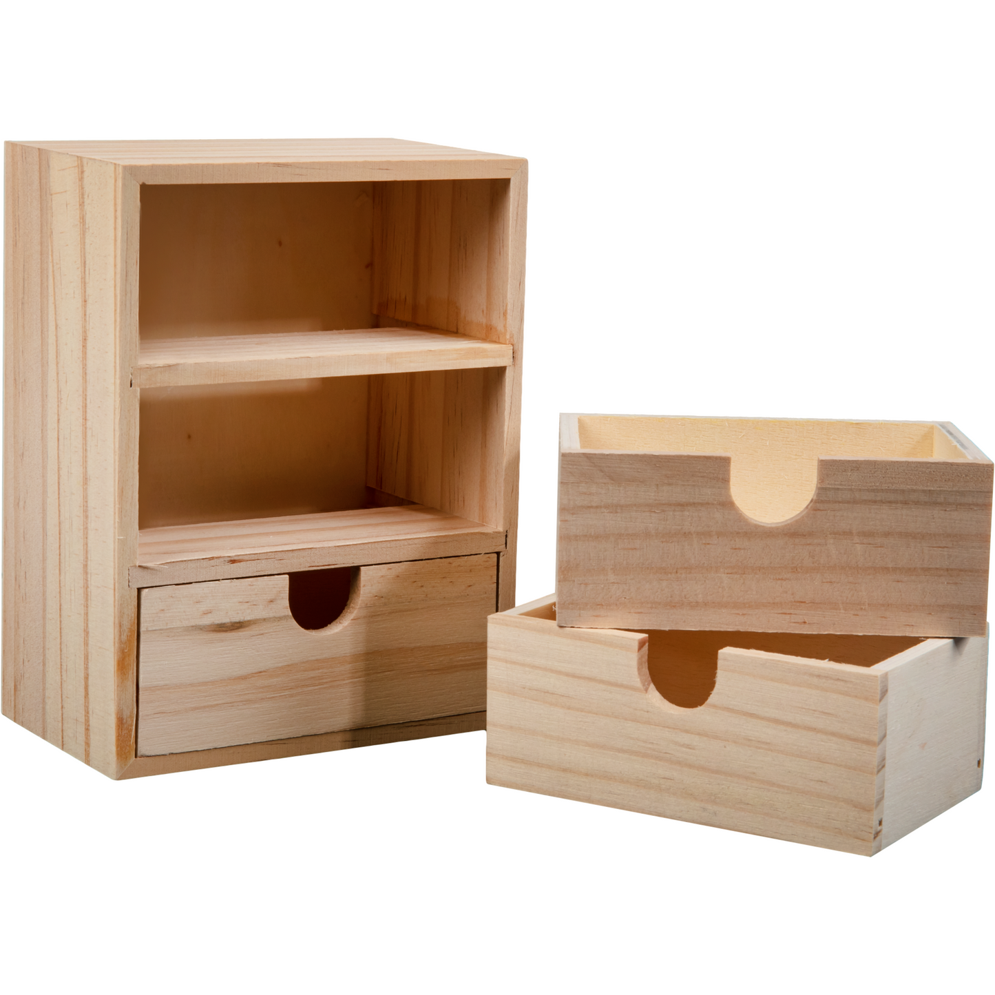 Rosy Brown Urban Crafter Plywood and Pine Three Drawer Storage Box 11 x 17 x 14.5cm Boxes