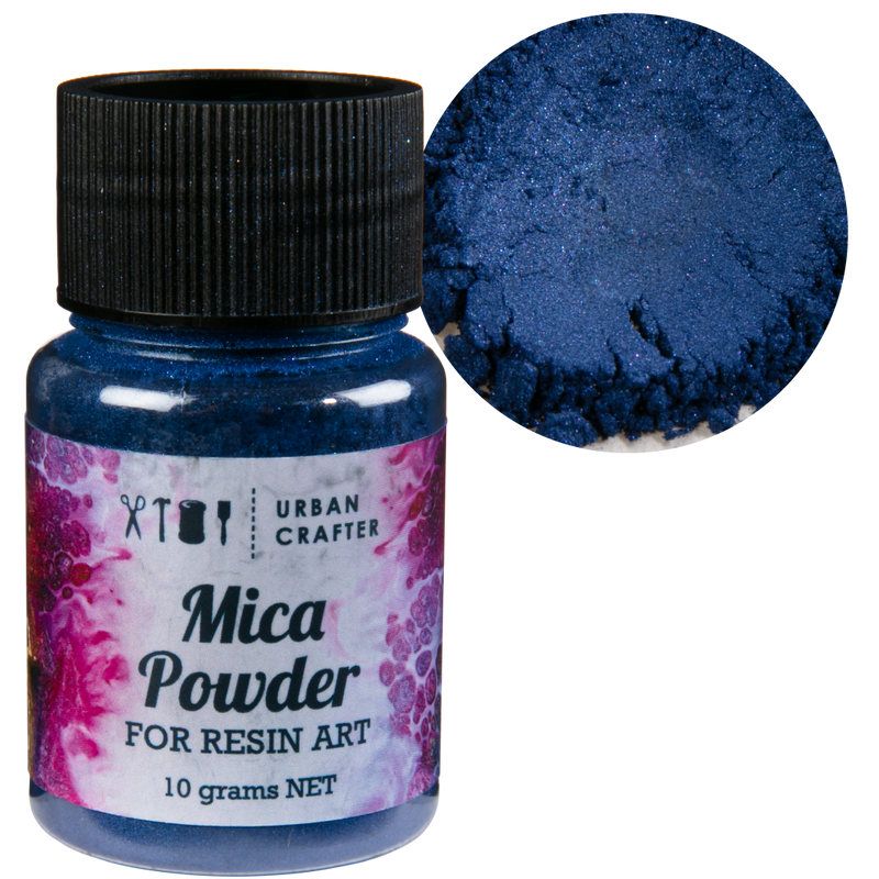 Dark Gray Urban Crafter Resin Mica Powder-Marine Blue 10g Resin Craft