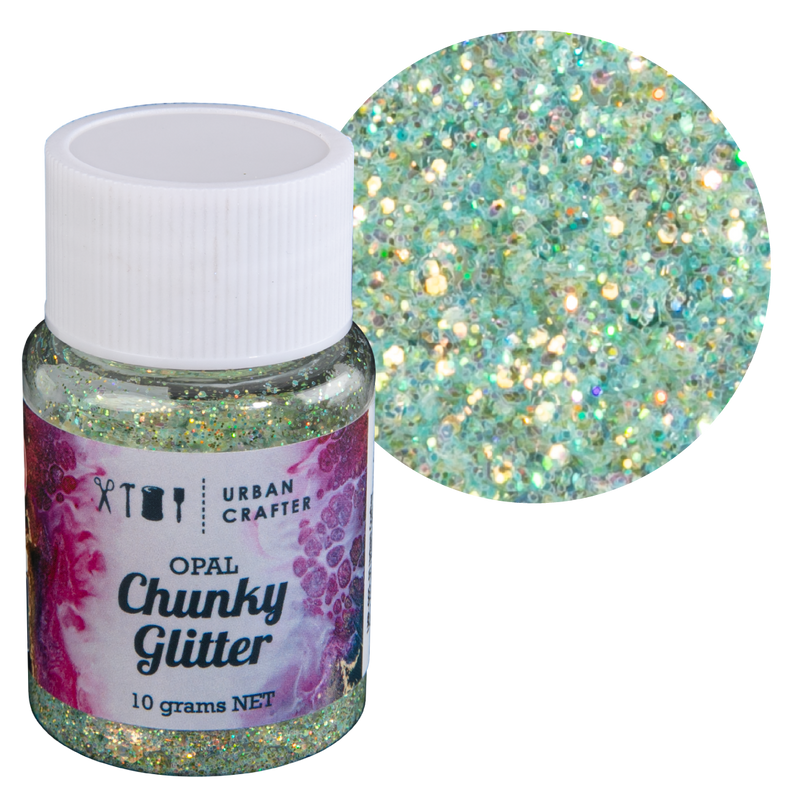 Gray Urban Crafter Mixology Opal Chunky Glitter-Lawn Green 10g Resin Craft