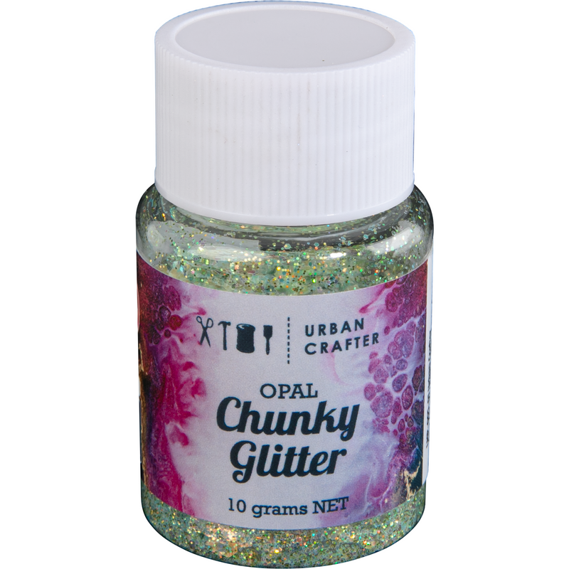 Gray Urban Crafter Mixology Opal Chunky Glitter-Lawn Green 10g Resin Craft