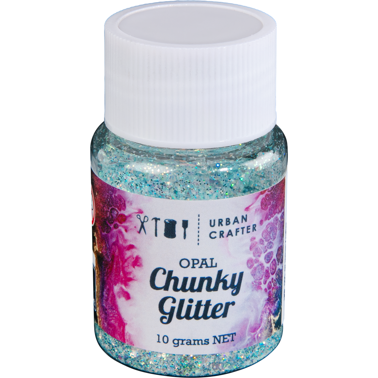 Light Gray Urban Crafter Mixology Opal Chunky Glitter-Sky Blue Opal 10g Resin Craft