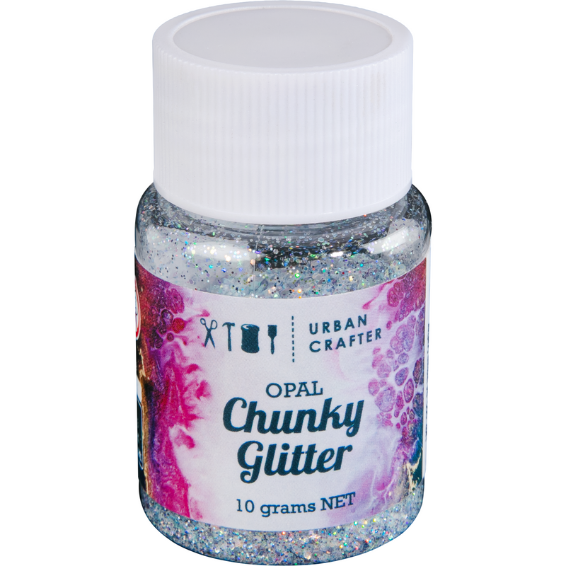 Light Gray Urban Crafter Mixology Opal Chunky Glitter-Blue Opal 10g Resin Craft